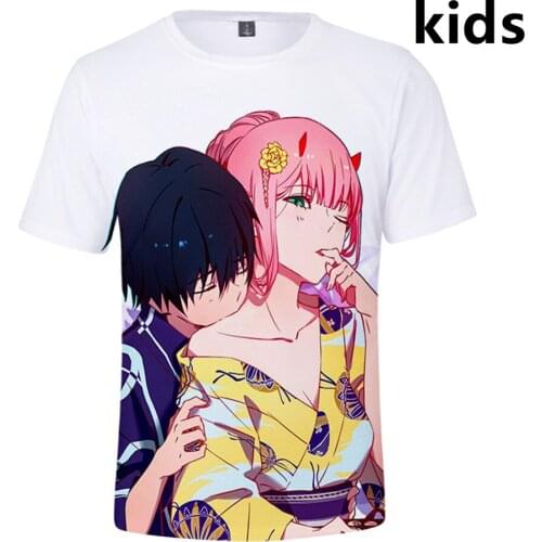 3 To 14 Years Kids t shirt DARLING in the FRANXX 3D Print t-shirt boys girls Anime Zero Two tshirt Teen Clothes