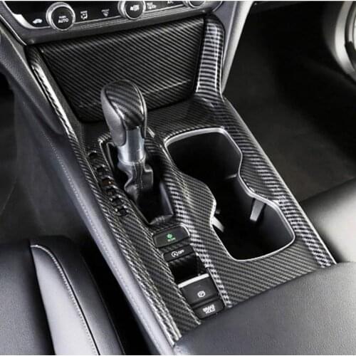 For 10th Honda Accord 2017 2018 Hybrid Carbon Fiber Style Inner Gear Shift Box Panel Holder Cover