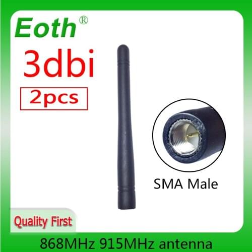 2pcs 868MHz 915MHz antenna 3dbi SMA Male Connector GSM antena straight 868 MHz 915 MHz antenne for gsm signal repeater Lorawan