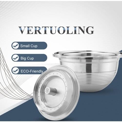 BIG & Small CUP Espresso Capsulas ReusableNespresso Vertuoline & Vertuo Stainless Steel Refillable Coffee Filter Pods