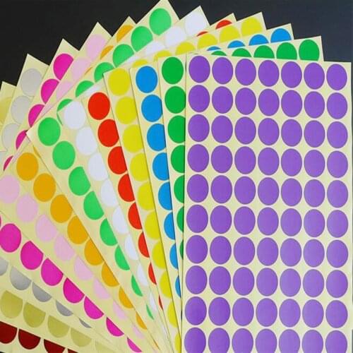 Circle Round Color Coded Adhesive Label Dot Sticker DIY Blank Self-adhesive Sticker 6/8/10/13/16/19/25/32/50/100mm