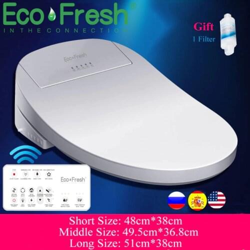 Ecofresh Intelligent Toilet Seat Electric Bidet Cover Smart Bidet heated toilet seat Led Light Wc smart toilet seat lid