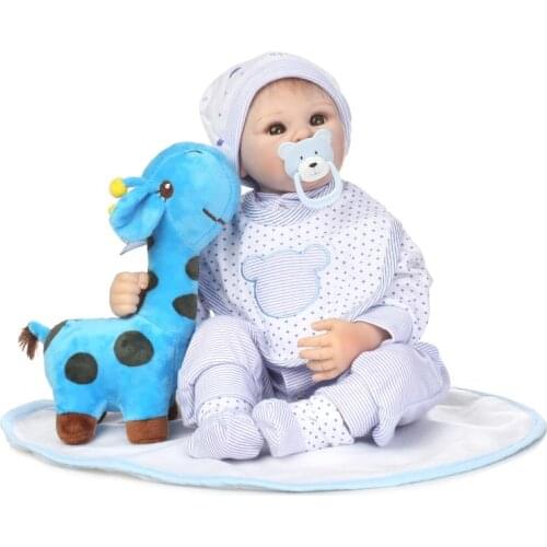 22inch Reborn Baby Doll Lifelike Soft Silicone Real Gentle Touch for Children Gift on Christmas