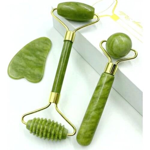 Natural Jade Massage Roller Guasha Board SPA Scraper Stone Facial Anti-wrinkle Treatment Body Facial Massager Health Care Tools