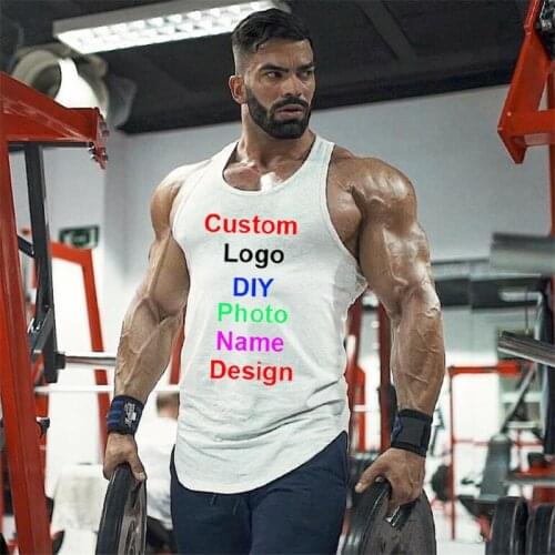 Your OWN Design Brand Logo/Picture Gym Clothing Vest Muscle Shirt Men Workout Mesh Tank Top Men Fitness Sleeveless Singlets