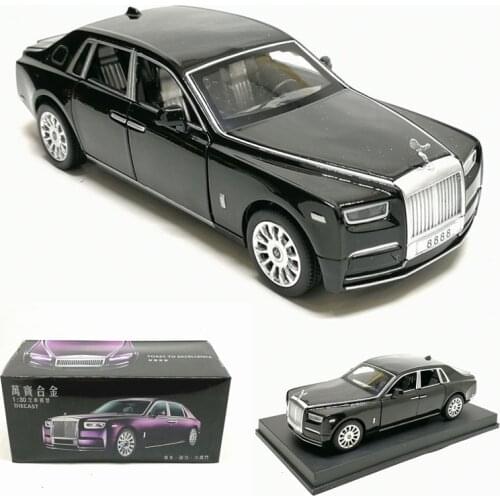 High simulation 1:28 Rolls Royce luxury 2019 car alloy model sound light pull back 6 door for boys toys free shipping