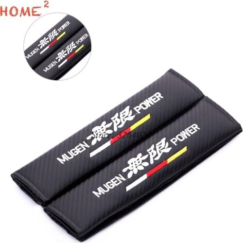 Car Seat Belt Cover for Mugen Power Logo for Honda Civic Accord CRV Odyssey Crosstour City Jazz HRV Auto Safety Belts Padding