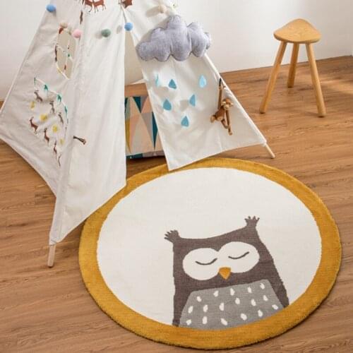 New Nordic Cartoons Mat For Children Baby Play Mat Round Carpet Lion Playmat Baby Photography Props Living Room Carpet