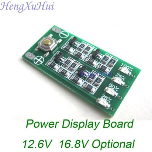 12.6V 16.8V Power Display Circuit PCB Board Battery Accessory ( 4Levels Accuracy 1%)