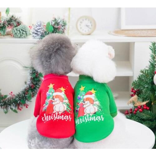 Christmas Dog Clothes Cotton Pet Clothing Hoodies For Small Dogs Cats Vest Shirt
