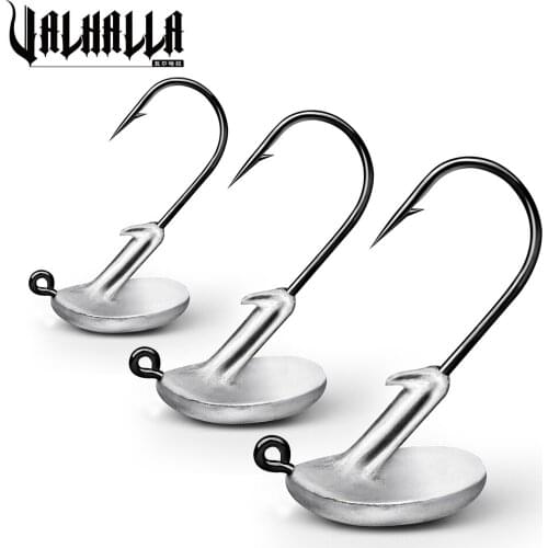 VALHALLA 100PCS/Lot Blood Slot Jig Head Tumbler Fishing Hooks 3.5g 5g 7g 10g 14g for Soft Lure Fishhooks Bass Fishing Hoook