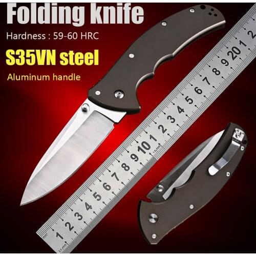 New Folding Knife Mark S35VN Blade Aluminum Handle Outdoor Tactical Camp Hunt Survival EDC Tool Self Defense Pocket Knife