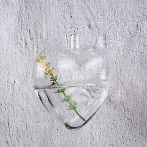 Flower DIY Pot Container Plant Terrarium Heart Shape 10 X 11cm Glass Transparent Bottle Clear Decor Hanging Wedding Vase