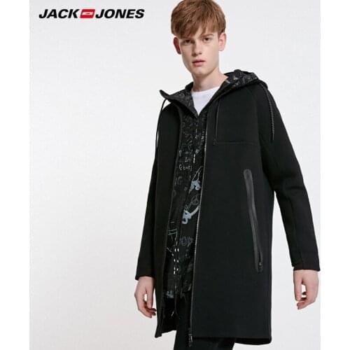 Jack Jones mens hooded casual medium length trench coat| 219133521