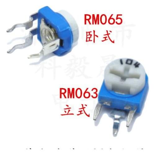 10pcs RM065/RM063 Trimpot Trimmer Potentiometer 100 200 500 1K 2K 5K 10K 20K 50K 100K 200K 500K Ohm 100R 200R 500R