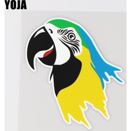 YOJA 11.5X13CM Cartoon Animal Parrot Vinyl Car Sticker Decal Modern Art Decor Pattern 19A-0096