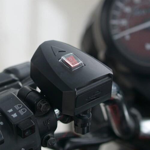 Dual USB Port Waterproof Motorcycle Cell Phone GPS Power Supply Socket Charger Switch Motorbike Accessories Parts Motos