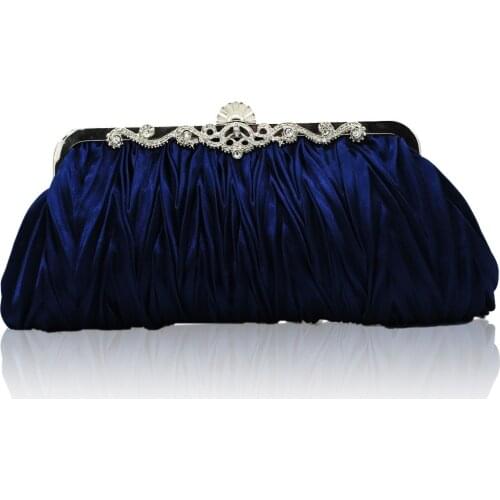 Womens Bags Satin Evening Bag Ruffles Solid Colored Red / Pink / Royal Blue