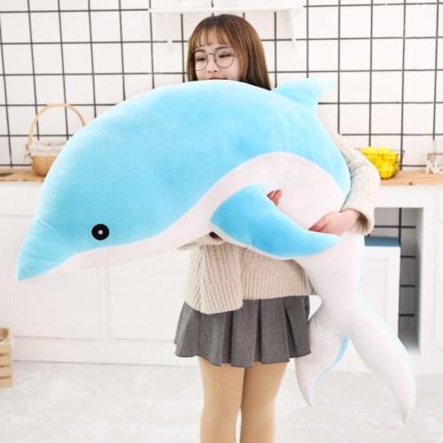Hot Sale 120-30cm Kawaii Soft Dolphin Plush Toy Dolls Stuffed Down Cotton Animal Nap Pillow Creative Kids Toy Christmas Gift for