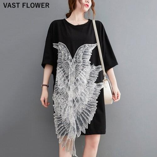 Patchwork Pattern Cotton Vintage T Shirt Dress Women New Short Sleeve Loose Casual Mini Short Dress Fashion Clothes Summer 2021