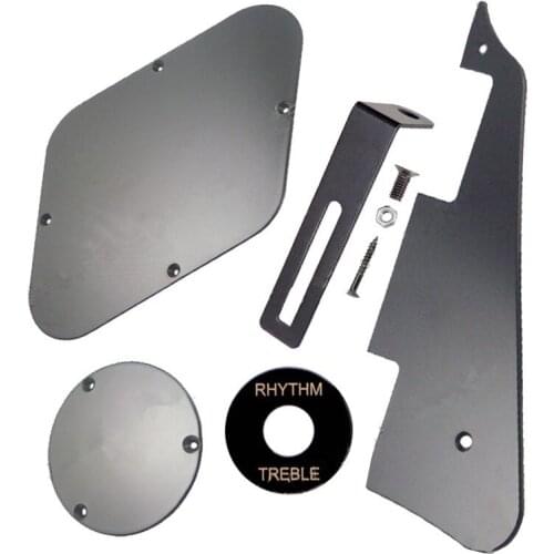 1 Set Black Guitar Pickguard Cavity Cover Switch Cover Pickup Selector Plate Scratchplate Support Bracket guitar accessories