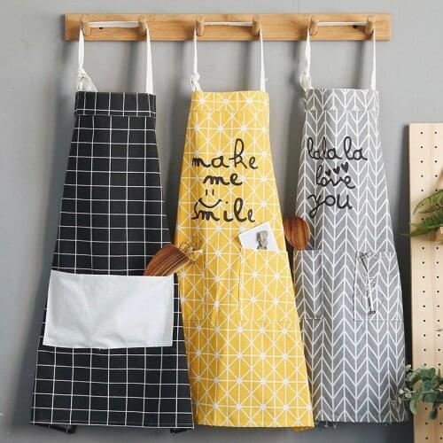 1Pcs Plaids Kitchen Aprons For Woman Men Chef Work Apron For Grill Restaurant Bar Shop Cafes Cleaning Aprons Kitchen Accessories