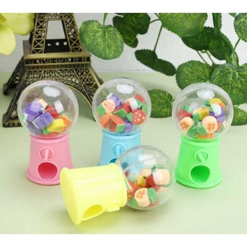 1Pcs New Cartoon Creative Fruit Style Eraser Twist Machine Rubber Pencil Eraser For Students Gifts Funny Office School Supplies