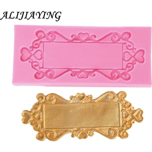 1Pcs Border Cake Silicone Baking Molds Frame Cupcake Fondant Cake Decorating Tools Candy Clay Chocolate Gumpaste Moulds D0456