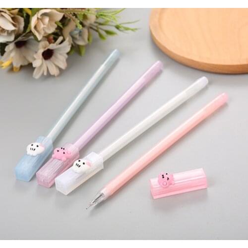 1pcsTransparent Kitten Gel Pen 0.5mm Novelty Kawaii Gel Pens Student Stationery Cute Pens Writing Pen Kawaii School Supplies