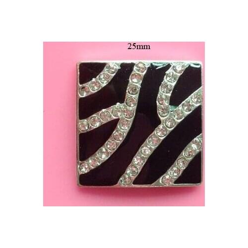 Free shipping 25mm flatback zebra square rhinestone button for DIY 50PCS/LOT(BTN-5467)