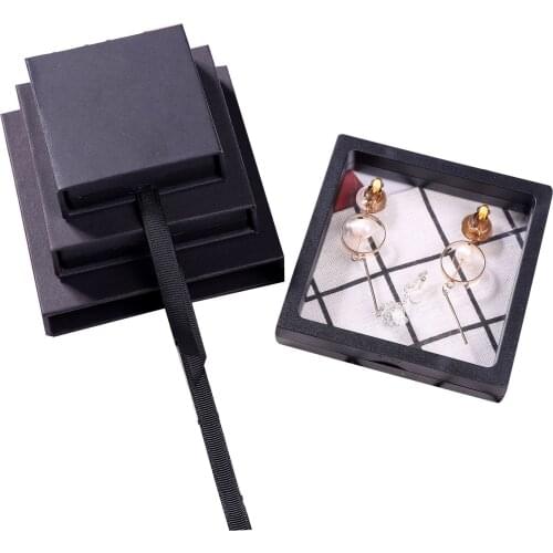 5 Pcs 3D Floating Display Case Stands Holder Suspension Storage With Paper Outer Packaging For Pendant Necklace Jewelry