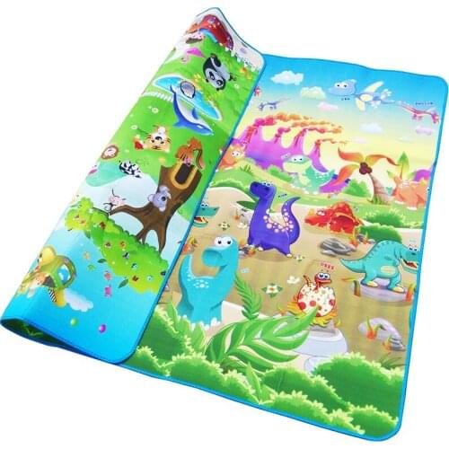 Baby Play Mat 0.5cm Thick Crawling Mat Double Surface Baby Carpet Rug Animal Car+Dinosaur Developing Mat for Children Game Pad