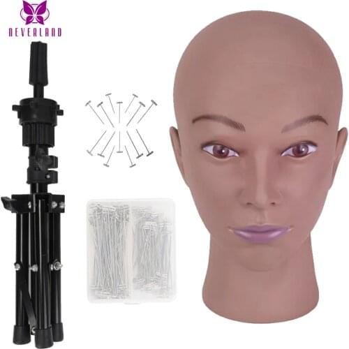 African Mannequin Head for Wig Making Hat Display Cosmetology Manikin Training Head for Makeup Practice with Wig Head Stand