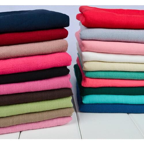 Tencel Slub Cotton Linen Fabric for Sun Proof Clothes Skirt Scarf Dress Tulle Brocade Encryption Bamboo Sewing Plain Blue Pink