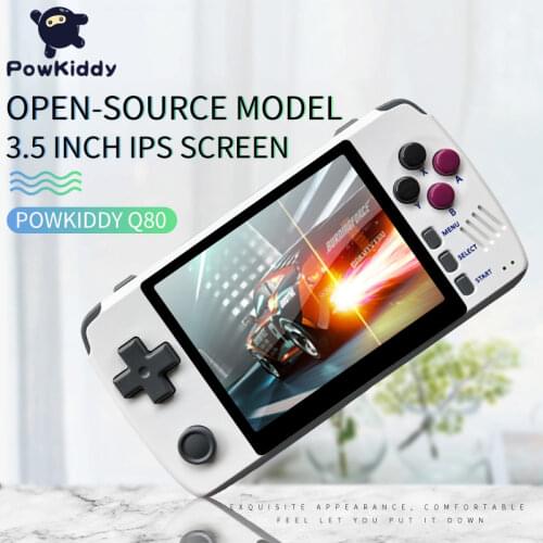Powkiddy q80 Retro video Game Console Handset 3.5 "IPS Screen Built-in 1000+Games Open System PS1 Simulator 16G Memory NEW games
