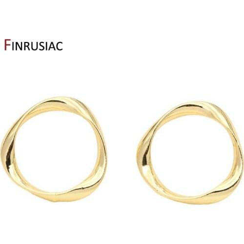 Making Earring Supplies 925 Silver Needle 14K Gold Plated Twisted Circle Earrings Material DIY Pearl Drop Earrings Findings