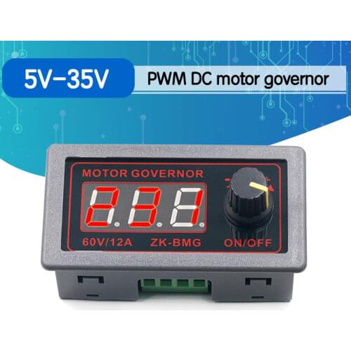 DC 9-60V 12v 24v 36V 48V 12A DC Motor Controller PWM Adjustable Speed Digital display encoder duty ratio frequency ZK-BMG