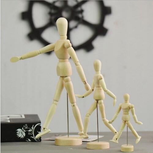 Creative Wood Joint Man Movable Wooden Joint Doll 14 Joint Full Action Office Decoration