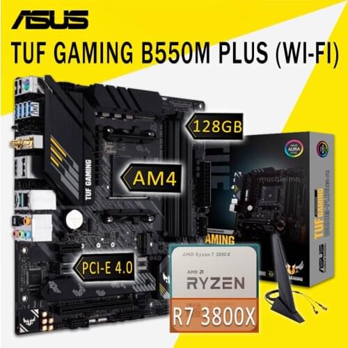 ASUS TUF GAMING B550M PLUS (WI-FI) Motherboard With AMD Ryzen 7 3800X Motherboard Combo 3.9GHz Eight-Core B550 Placa-mãe AM4
