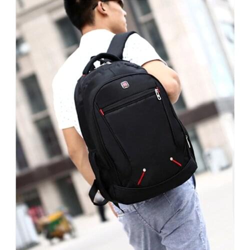 2021 Fashion Large-capacity Men Student Schoolbag Casual Solid Color Material Oxford Mans Backpack Multi-functional Simple Bag