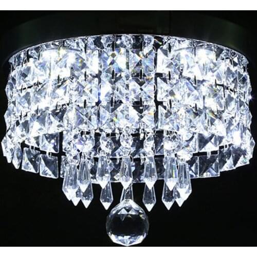 Brand New Soft lighting LED Ceiling Light Crystal lamp Mount Home Room Office Lamp Kitchen Fixture Round Shape Home Decoratio