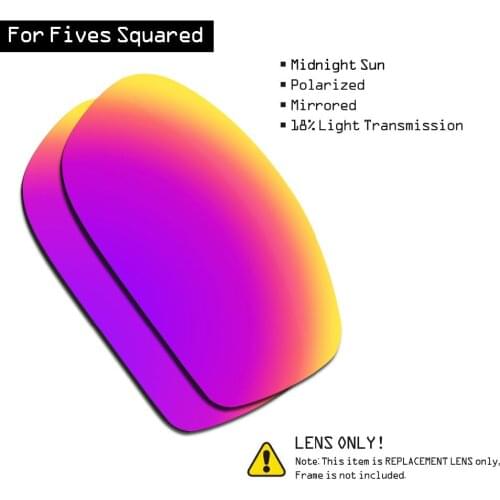 SmartVLT Polarized Sunglasses Replacement Lenses for Oakley Fives Squared - Midnight Sun
