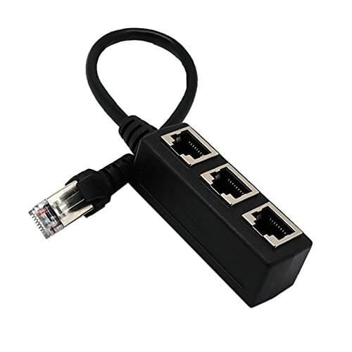 LBSC RJ45 Network 1 to 3 Port Ethernet Adapter Splitter, Jackiey RJ45 Male to 3 x Female LAN Ethernet Splitter Adapter Cable