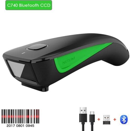 NETUM C740 Scanner Wired 1D CCD Barcode Scanner USB Bluetooth Pocket QR Bar code Reader for IOS Android Windows 1D Code Scanner