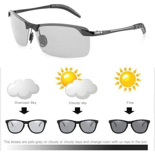 Photochromic Sunglasses Men Polarized Glasses Male Change Color Polaroid Sun Glasses for Men Outdoor Sports Driving UV400