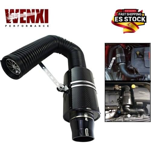 Air Intake With Fan Universal Racing Carbon Fiber Cold Feed Induction Kit Air Intake Kit Air Filter Box / OR WITHOUIT FAN