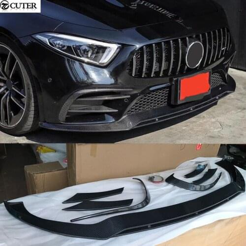 W257 CLS300 CLS53 AMG style Carbon fiber front bumper lip for Benz CLS300 CLS53 Car body kit 2019