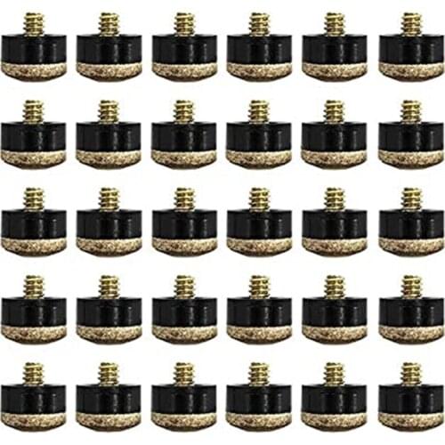 13mm Billiard Pool Cue Stick Screw-on Tips Cue Replacement 30PCS/Lot