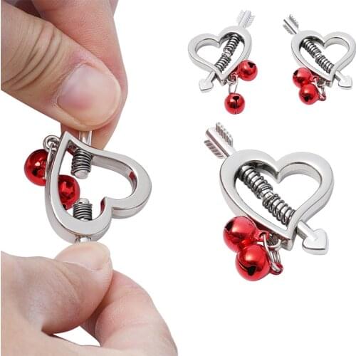 Love shape Nipple Clip Sex Slaves Nipple Clamps BDSM Bondage Restraint Fetish Sex Toy Breast Nipple Stimulator Metal Clips Toys