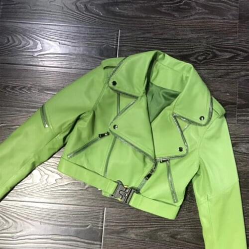 Real lamb leather jacket ladies genuine leather jacket